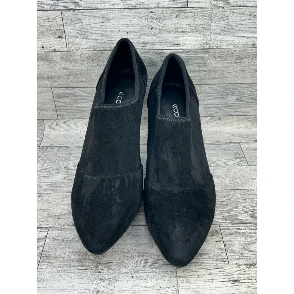 ECCO Shape 75 Black Suede‎ Pointed Toe Ankle Boots Women Sz EU 40 US 9-9.5